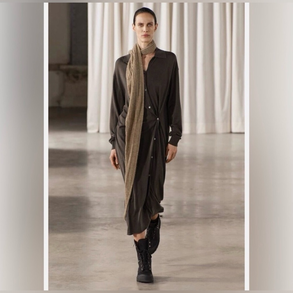 Zara runway bloggers choice Elegant button wrap asymmetrical Dress chic boho
